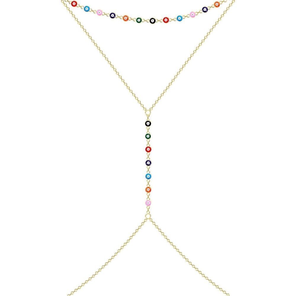 🆕 Women Gold Christmas Body Chain Trendy Stocking Stuffers Layered Waist Beads